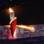 Beijing 2008 Olympic flame lighting cauldron