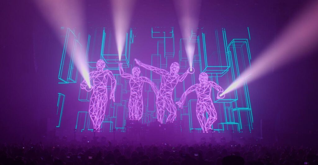 The Chemical Brothers. Escenografía futurista | slide chemical brothers marcus lyall adam smith show designers_roomdiseno4