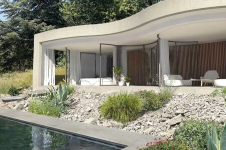 Fachada curva de cristal. Maison W. Christophe Benichou y Virgile Ponsoye | christophe_benichou_architectures maisonw roomdiseno4