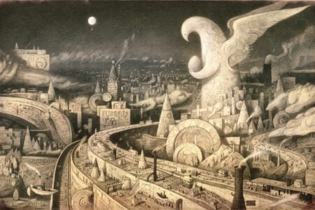 Shaun Tan. Ilustración surrealista | cityscape_bird shaun_tan roomdiseno