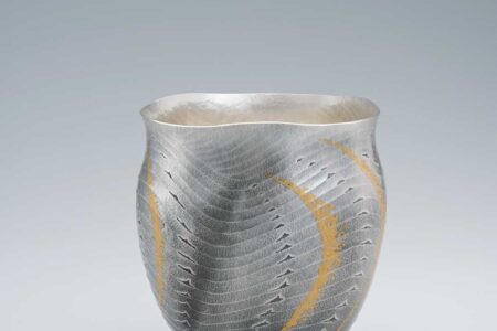 Silver flower vessel. Yukie Osumi