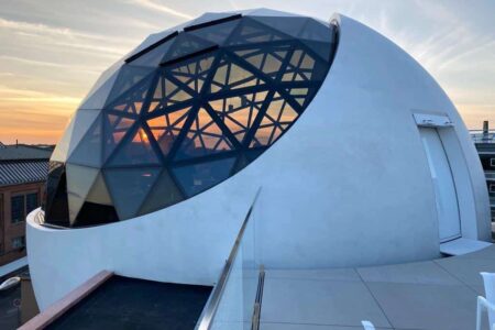 Sphere de Oscar Niemeyer. Esfera Futurista de hormigón y vídrio | sphere oscar_niemeyer roomdiseno10