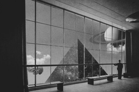 collage, obra gráfica, lacabezaenlasnubes | avistamiento 3