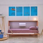 Cama de Óscar Tíscar y caja Amelia de Cenlitrosmetrocadrado.Vista exposición 