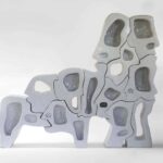 Big Spectator. Freia Achenbach. Collectible Design Fair. Art design | freia achenbach german big spectator shelf 2020 200x237x33cm foam sand resin limited edition image freia achenbach