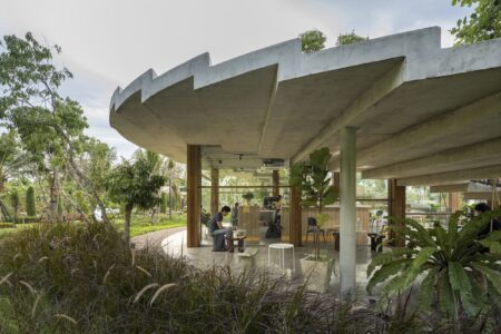 café contemporáneo, oasis circular, Pomelo Amphawa Café, looklen architects | looklen architects4