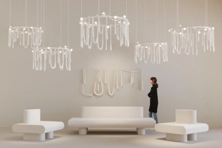 Love lighting y Flowers seating. Olga Engel. Mia Karlova Galerie