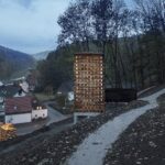 Unterholz/Oberholz. Christoph Hesse Architects | open mind places_oberholz _ unterholz_evening view_photo by laurian ghinitoiu