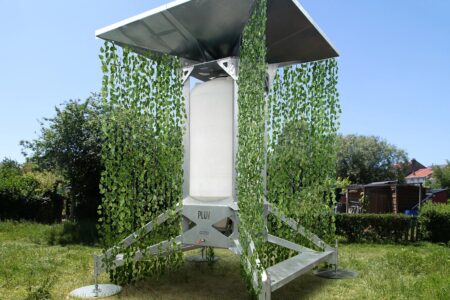 PLUV. colector de agua de lluvia autónomo para jardines domésticos. Faltazi. Depliages. 12º Bienal Internacional de Diseño de Saint-Étienne | pluv collecteur deau pluviale autonome pour jardins familiaux faltazi