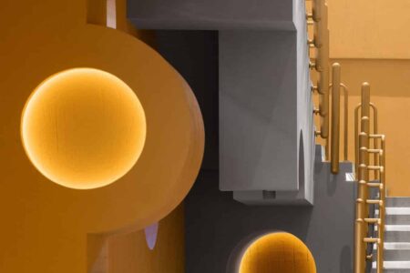 Galería de arte. acero corrugado. estilo Memphis | pig design7