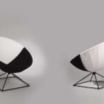 Rare Pair of Radar Chairs. A.R.P. Meubles et Lumiéres. Artesanía y Diseño contemporáneo | rare pair of radar chairs_by a r p _courtesy of meubles et lumieres