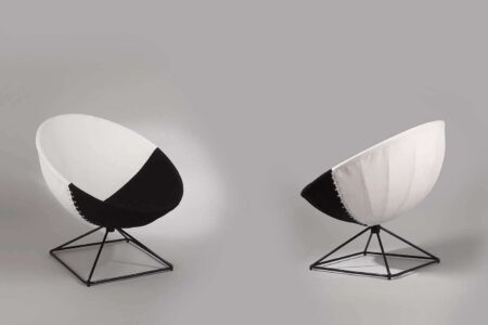 Rare Pair of Radar Chairs. A.R.P. Meubles et Lumiéres. Artesanía y Diseño contemporáneo | rare pair of radar chairs_by a r p _courtesy of meubles et lumieres