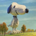 Autumn Dog. Ron DeFelice. Marian Cramer Projects. Urvanity. Feria de arte contemporáneo | ron defelice marian cramer autumn dog 2021 92 x 92 cm oil and acrylic on canvas