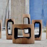 Stools. Kaspar Hamacher. Diseño belga | stool_kaspar_hamacher_2017_photo__shoot_jules_lobgeois_stone_bench_oak_walnut_burn_wood_design_art_artwork_woodwork_furniture_handmade_workshop_gallery_luxury_nature_belgium_1