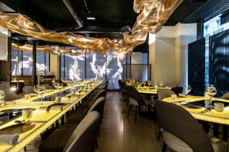 Soon Grill Restaurant. AEV Architectures Diseño de restaurante inspirado en la danza | soon_grill porcelanoa roomdiseno4
