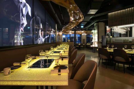 Soon Grill Restaurant. AEV Architectures Diseño de restaurante inspirado en la danza | soon_grill porcelanoa roomdiseno8