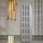 Patras. Laurids Gallée. Victor Hunt Dealer. Collectible Design Fair. Art design | victor hunt dealer laurids gallee austrian patras chandelier small and large standing lights 2020 various dimensions wood thread _ neon limited edition of 11 image