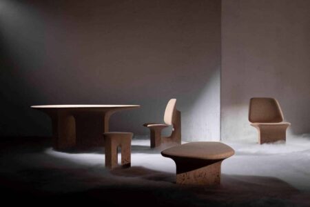 Mobiliario sostenible. Burnt cork. Caucho quemado. Noé Duchaufour-Lawrance. Made in Situ | burnt cork