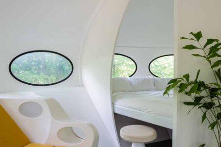 Futuro House. casa OVNI. casa portátil. Craig Barnes | futuro house9 roomdiseno