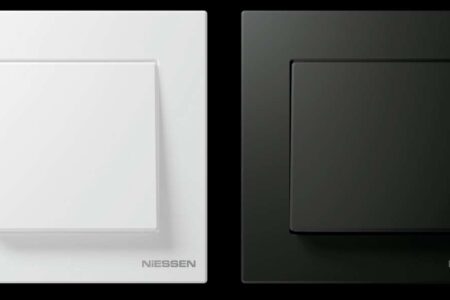 Abb Niessen. minimalismo. sky essence | sky essence interruptor blanco negro frontal