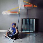 Nanda Vigo con su Light Tree en 1984 | slide nanda vigo in 1985 with her light tree 1984 and cronotopo 1964 designs