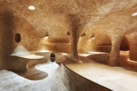 Oficina cueva. Javier Senosiain. Arquitectura orgánica