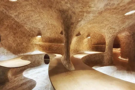 Oficina cueva. Javier Senosiain. Arquitectura orgánica