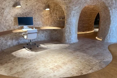 Oficina cueva. Javier Senosiain. Arquitectura orgánica