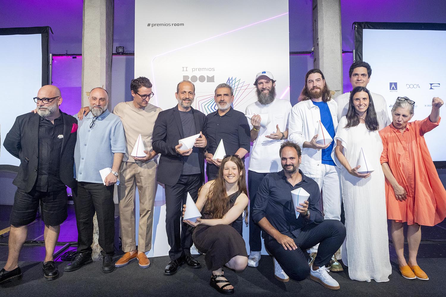 Emerio Arena y Antonio Jesús Luna con los ganadores: Andreu Carulla, Michael Anastassiades, Xavier Franquesa, Javier Iniesta, Cachito Vallés, Daniel Lozano, Irene Garcia, Mariví Calvo, Teresa Fernández Pello, Andrés Navarro