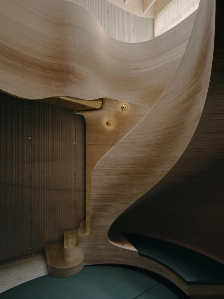 escalera de madera, arquitectura orgánica, Glenn Murcutt, Melbourne