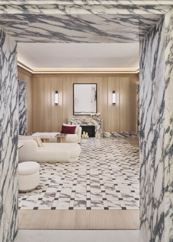 Espacio de Iris Ceramica Group en Casa Decor diseñado por Jaime Beriestain con nuevos materiales de la colección Dress Code para Sapienstone.