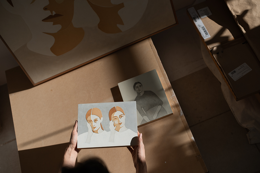Obra en el studio (cortesía artista)