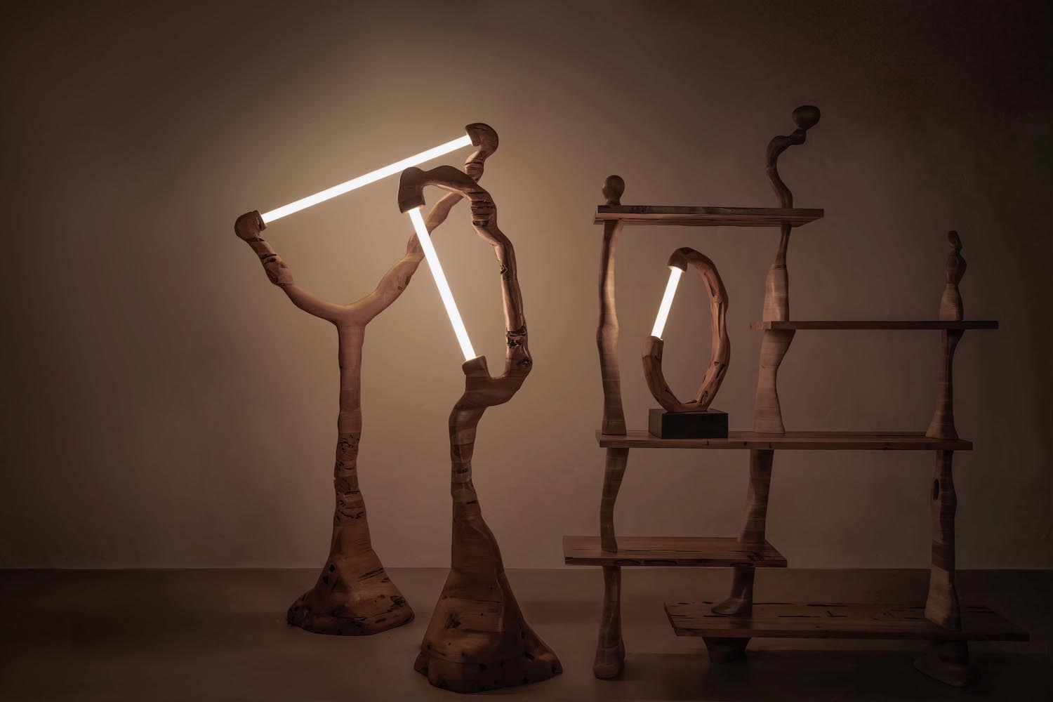muebles de madera, diseño orgánico