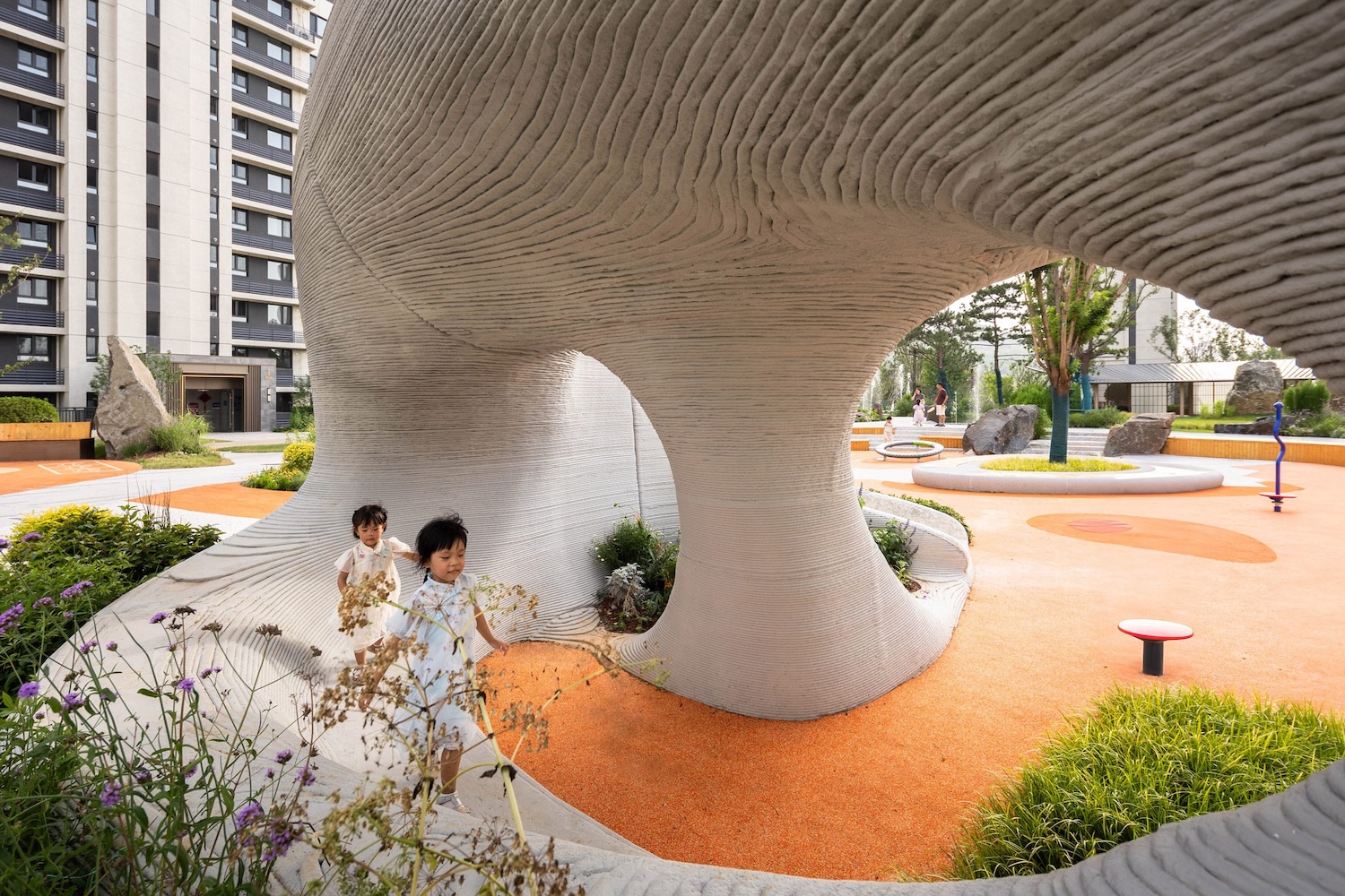 Boulder Park, impresión 3D, toboganes de hormigón, Xisui Design