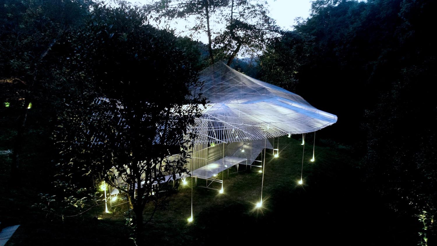 Phoenix Feather Tea Pavilion, pérgola ligera, pérgola, Kong Xiangwei