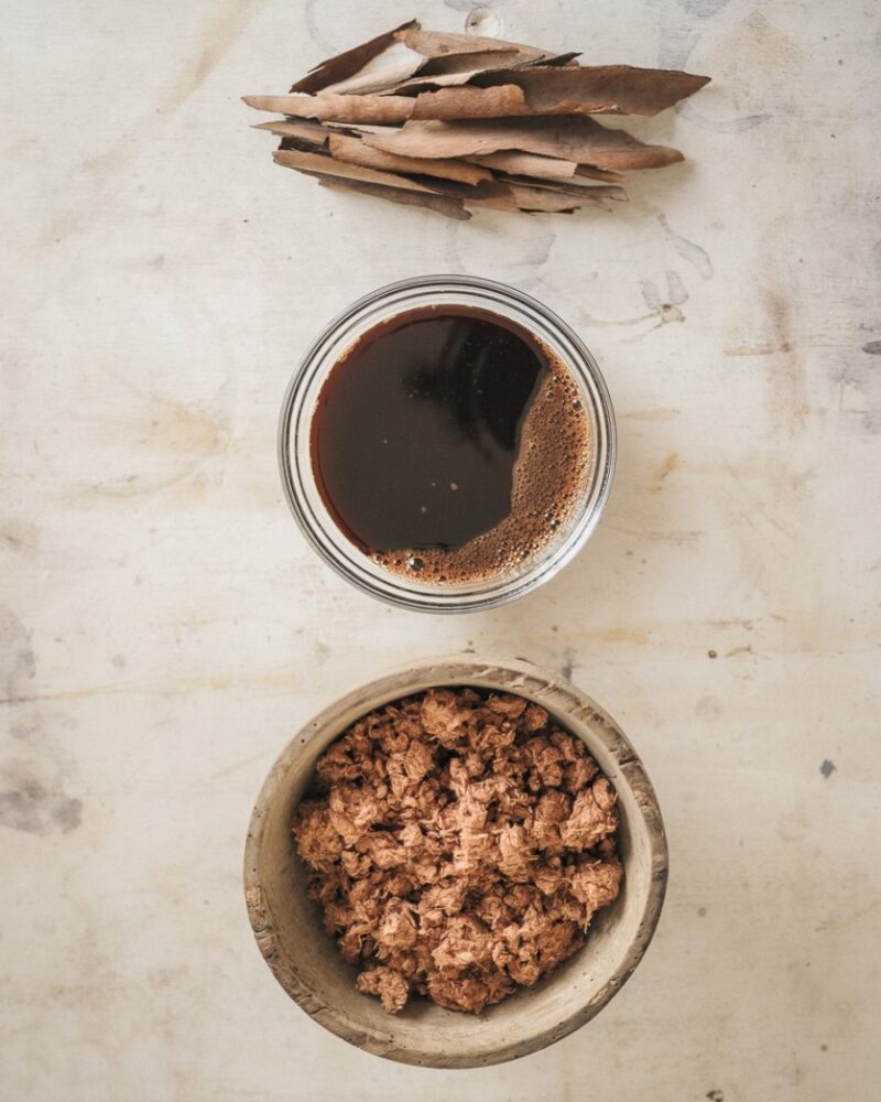 Proceso de teñido de los residuos textiles