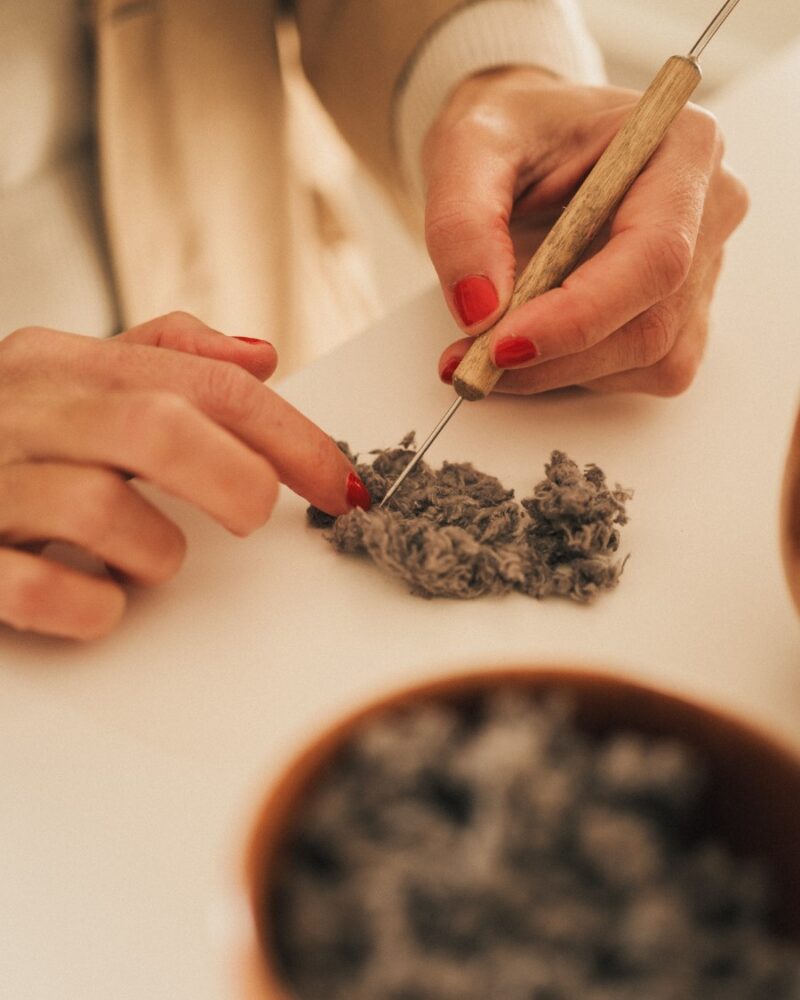 Residuo textil teñido