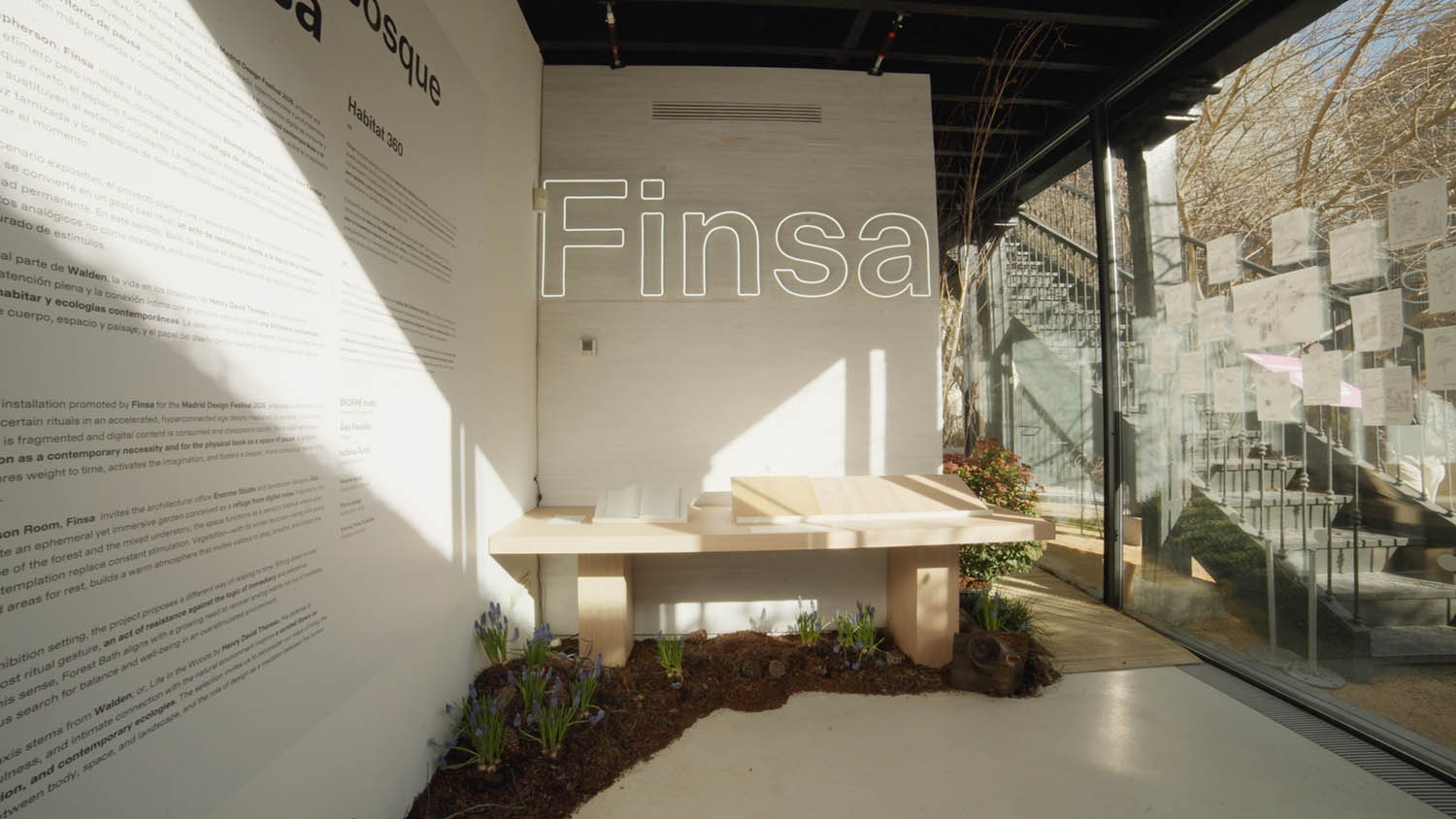 Baño de Bosque. Finsa + Enorme Studio + Álex Fenollar. Fiesta Design. Madrid Design Festival 2026