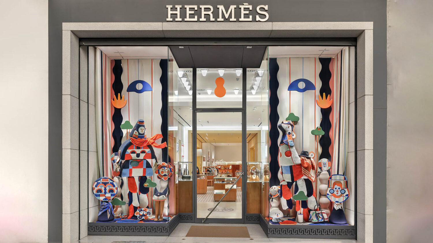 Escaparate de Twee Muizen para Hermès Madrid