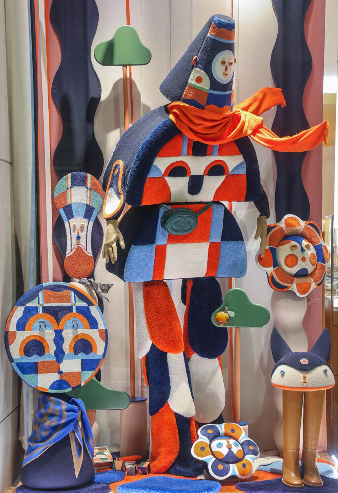 Escaparate de Twee Muizen para Hermès Madrid