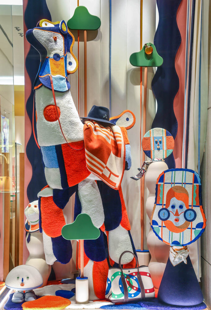 Escaparate de Twee Muizen para Hermès Madrid