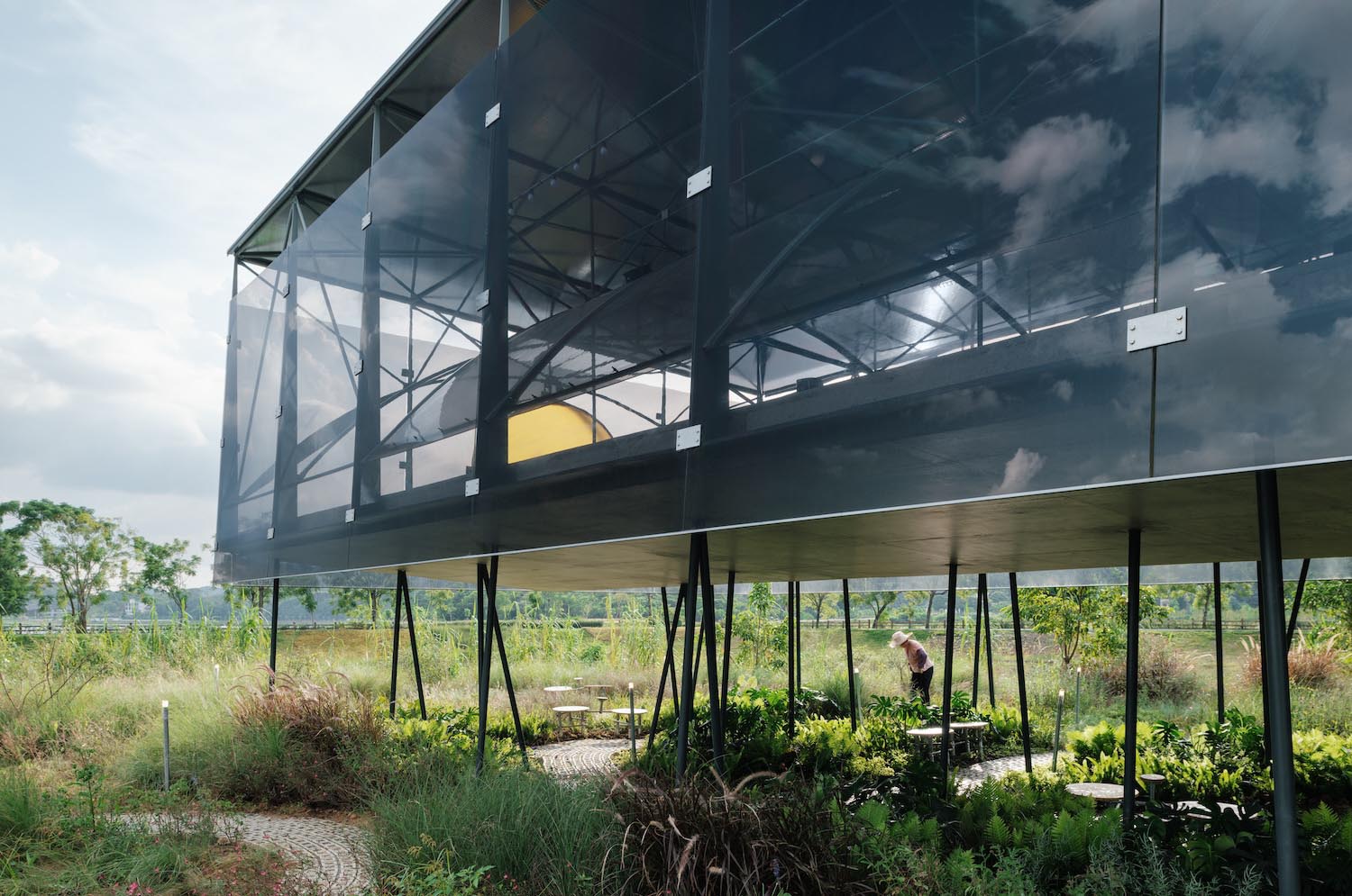 invernadero, pabellón, moon pavilion